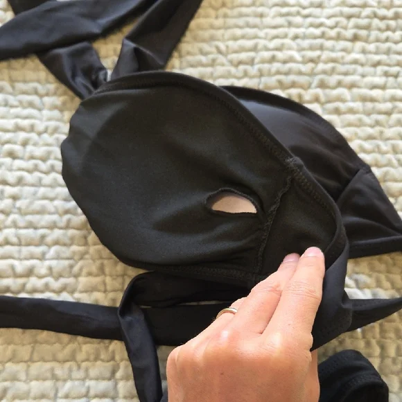 Black Halter Ring Bikini Set - Picture 6 of 8